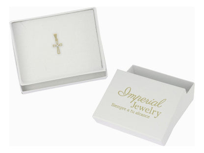 Dije De Cruz Con Un Punto Diamantado En Oro 10k 0.6 Grm