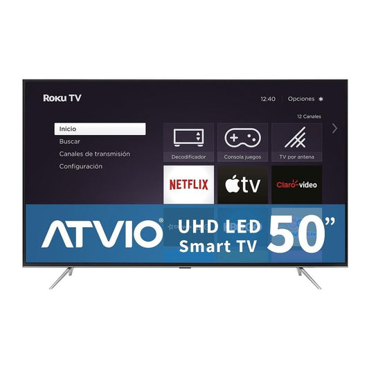 TV Atvio 50 pulgadas 4K Ultra HD Smart TV LED ATV-50UHDR