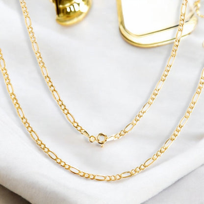 Cadena Italiana Figaro Solida De 14 Quilates 2mm, 45 Cm