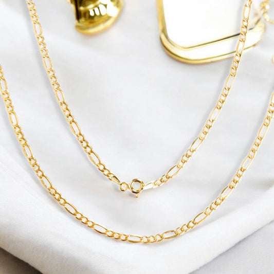 Cadena Italiana Figaro Solida De 14 Quilates 2mm, 45 Cm