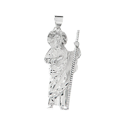 Dije De San Judas De Plata 925 Con Zirconita 5.5cm