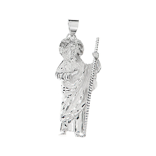 Dije De San Judas De Plata 925 Con Zirconita 5.5cm