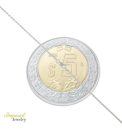 Cadena Torsal De Plata Ley 925 Diamantada De 55 Cm De 2mm