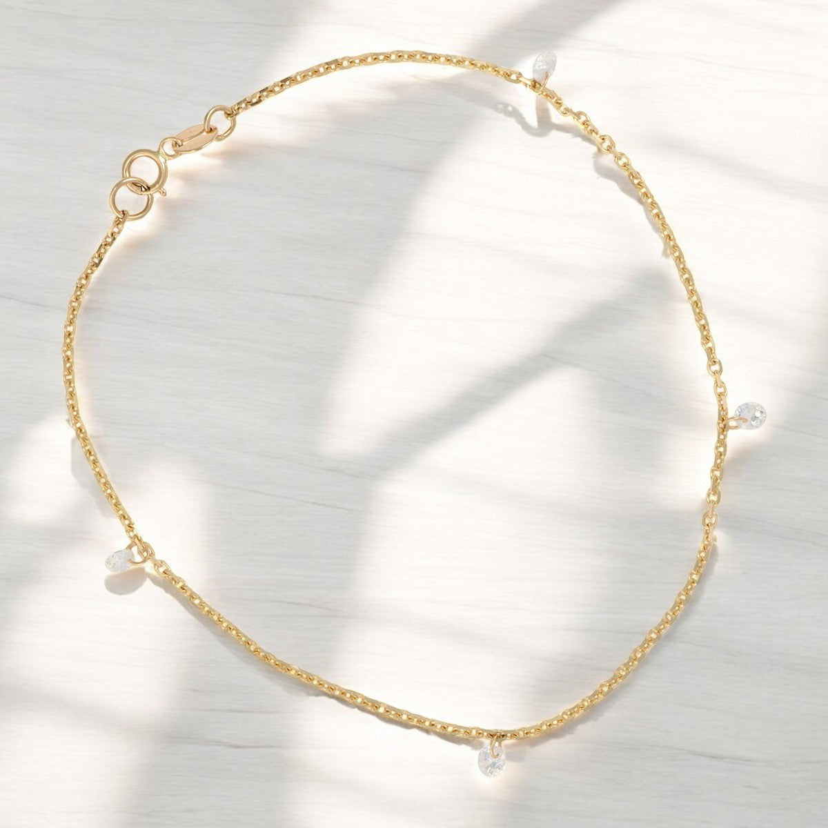 Pulsera Para Mujer De Oro De 14k Con Piedra De 18cm