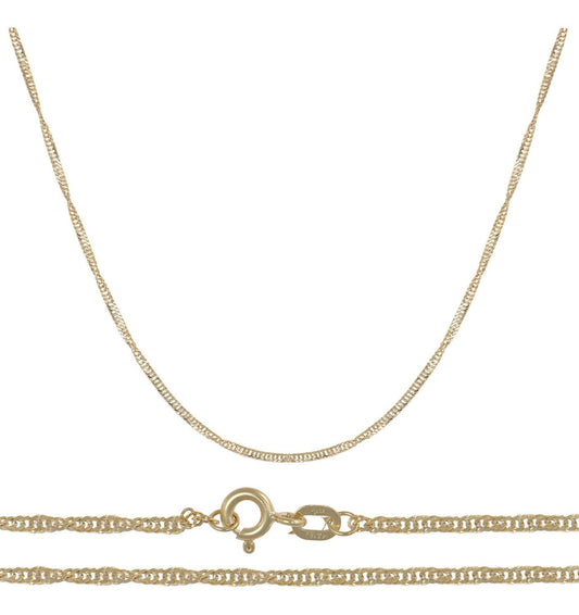 Cadena Singapur Oro 10k 50cm 2mm .8gr Italiano Color Dorado