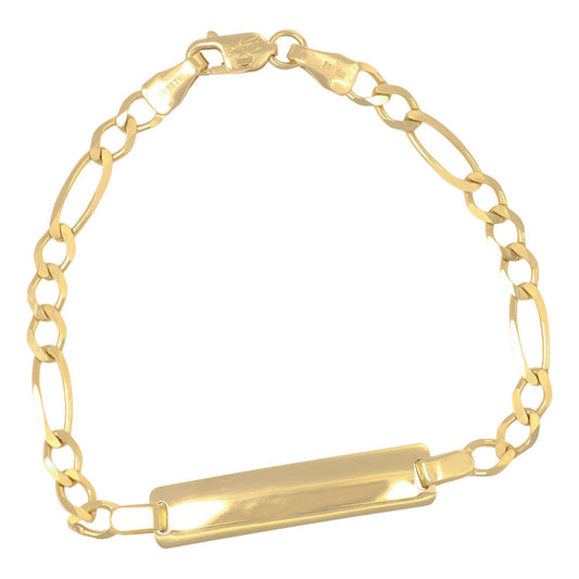 Esclava Italiana Figaro 3x1 De 10 Quilates 3.5mm, 14cm