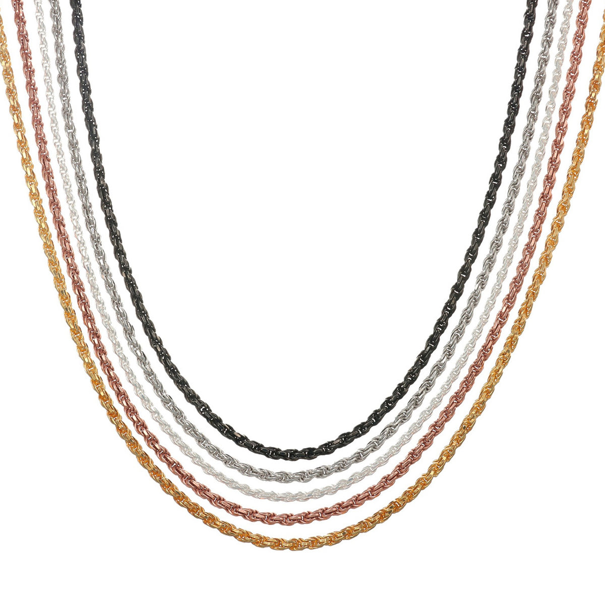 Cadena De Plata 925 Torsal De Calibre 2.8 Mm, en 4 Colores