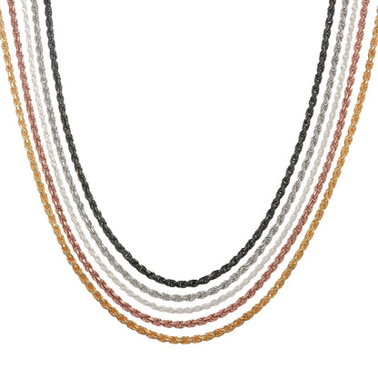 Cadena De Plata 925 Torsal De Calibre 2.8 Mm, en 4 Colores