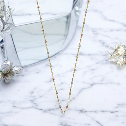 Collar Viviana De Oro De 14k De 50 Cm Con Bola 2.5mm