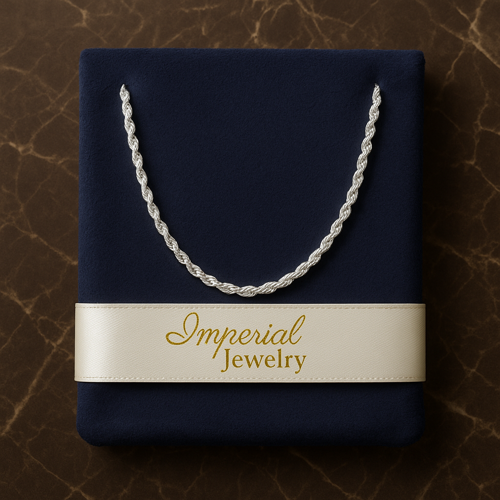 Cadena De Plata 925 Estilo Torsal De 55 Cm Calibre 4.5 Mm