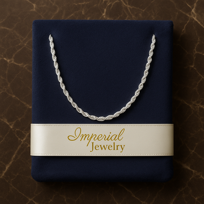 Cadena De Plata 925 Estilo Torsal De 55 Cm Calibre 4.5 Mm