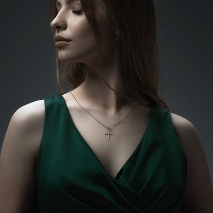 Dije Cruz de Oro 10 y 14 Quilates para Collar - Joyería Católica Ideal para Mujer, Hombre, Niña y Niño