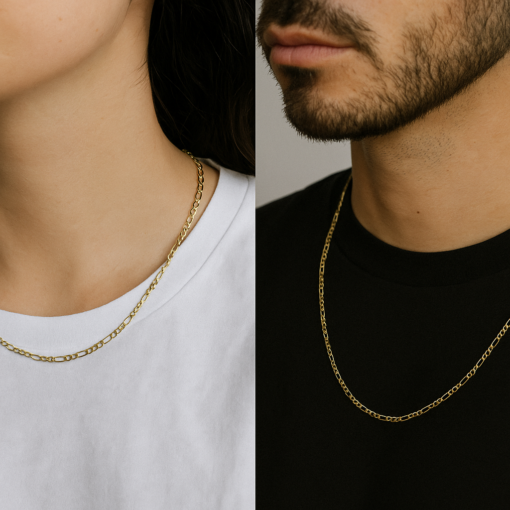 Cadena De Oro Hombre Italiana Figaro 14k Calibre 2 Mm