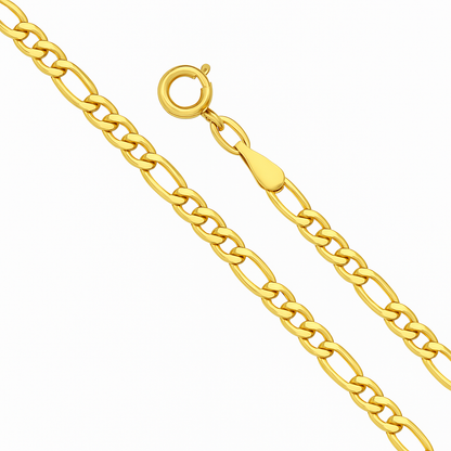 Cadena De Oro Hombre Italiana Figaro 14k Calibre 2.6 Mm