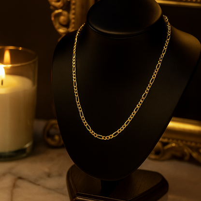 Cadena De Oro Hombre Italiana Figaro 14k Calibre 2.6 Mm