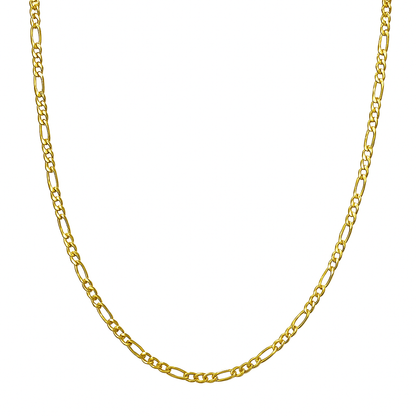Cadena De Oro Italiano 14k, Estilo Figaro 3x1 Hueca