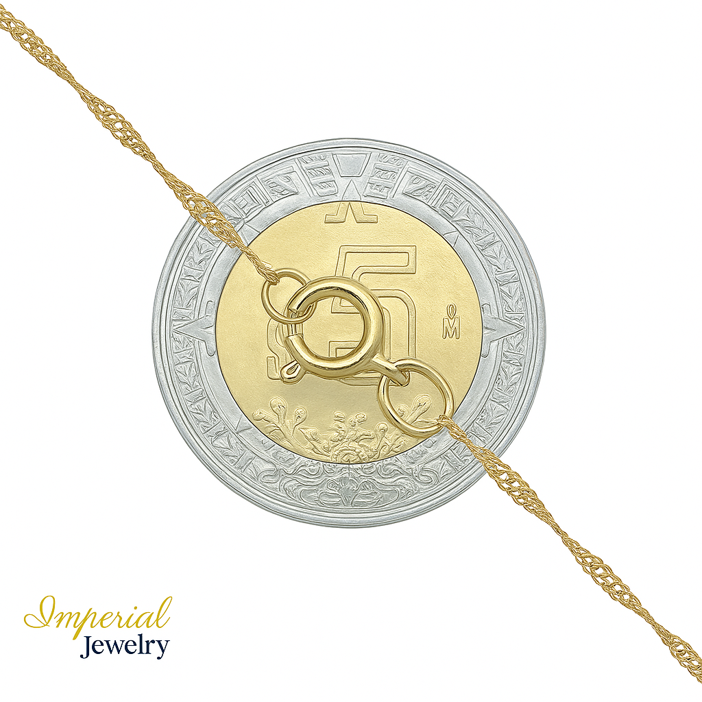 Gargantilla Italiana 14k o 10K De Corazón Inflado Y Bolas Tricolor