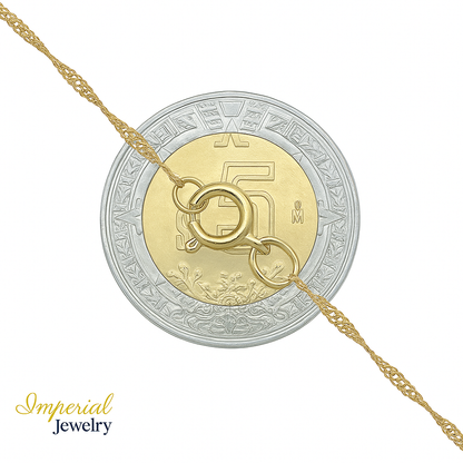 Gargantilla Italiana 14k o 10K De Corazón Inflado Y Bolas Tricolor