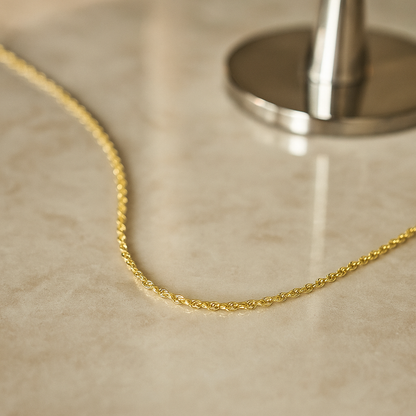 Cadena De Oro Hombre Italiano Torsal 10k Calibre 2.4mm