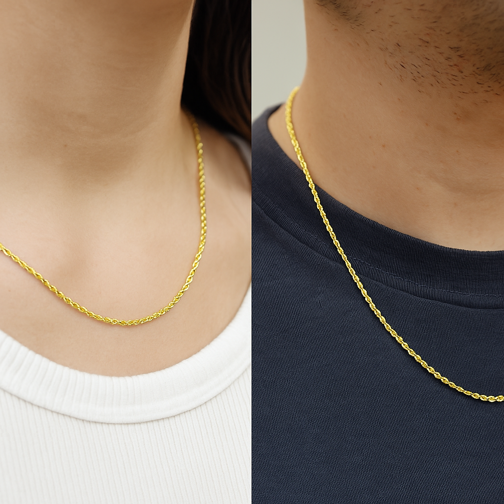 Cadena De Oro Hombre Italiano Torsal 10k Calibre 2.4mm