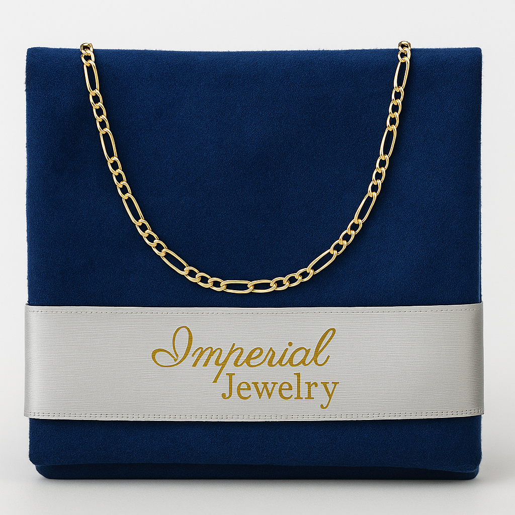 Cadena De Oro Italiano 14k, Estilo Figaro 3x1 Hueca