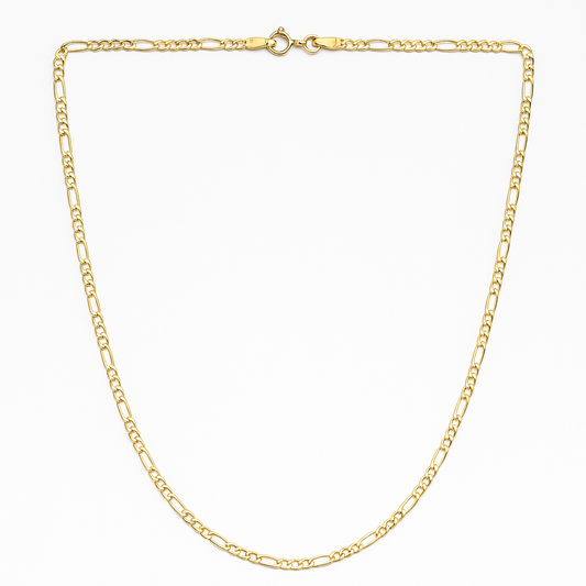 Cadena De Oro Hombre Italiana Figaro 14k Calibre 2 Mm