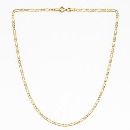 Cadena De Oro Hombre Italiana Figaro 14k Calibre 2 Mm