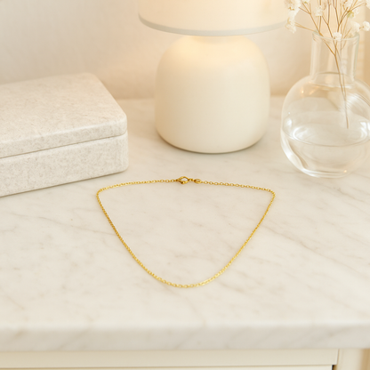 Cadena De Oro De 10k Rolo De 55 Cm Calibre 0.7mm