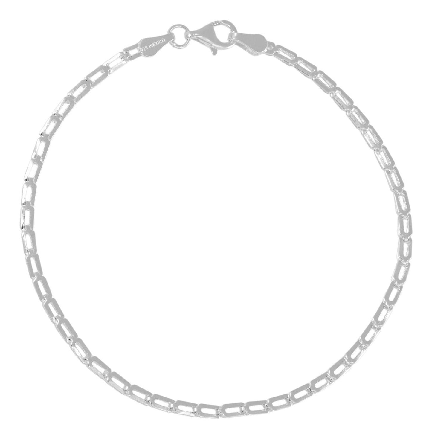 Pulsera De Plata Ley 925 Armado A Mano 18 Cm De 1.5mm