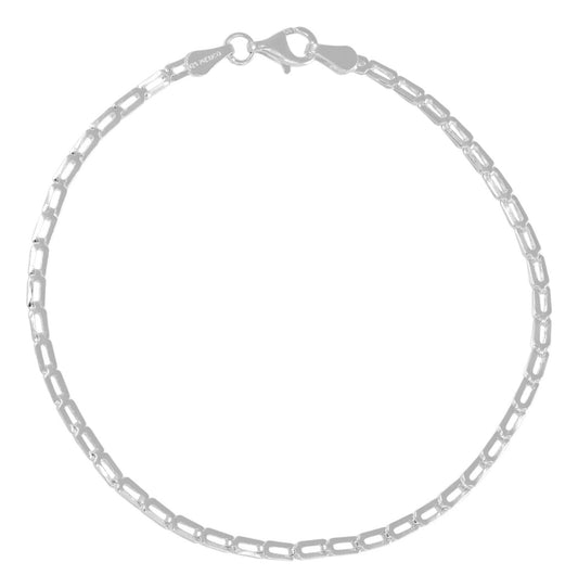 Pulsera De Plata Ley 925 Armado A Mano 18 Cm De 1.5mm