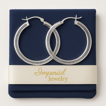 Arete Arracada De Plata 925, 25mm