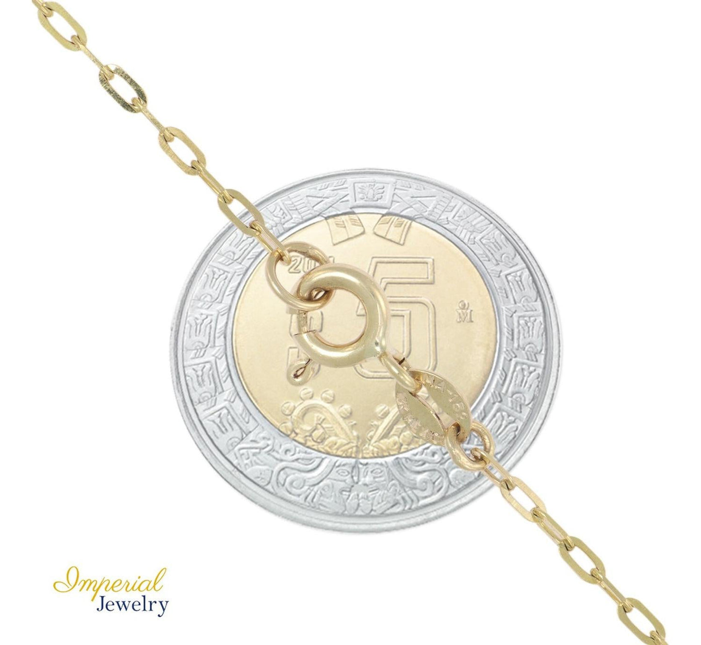 Cadena De Oro Mujer 10k Gargantilla Aro Tricolor