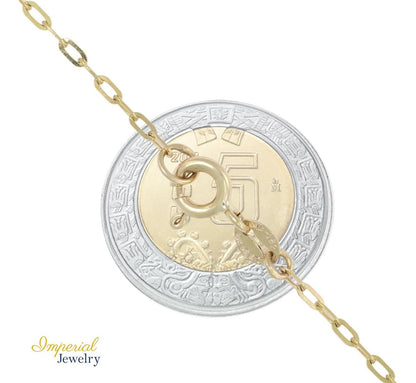 Cadena De Oro Mujer 10k Gargantilla Aro Tricolor