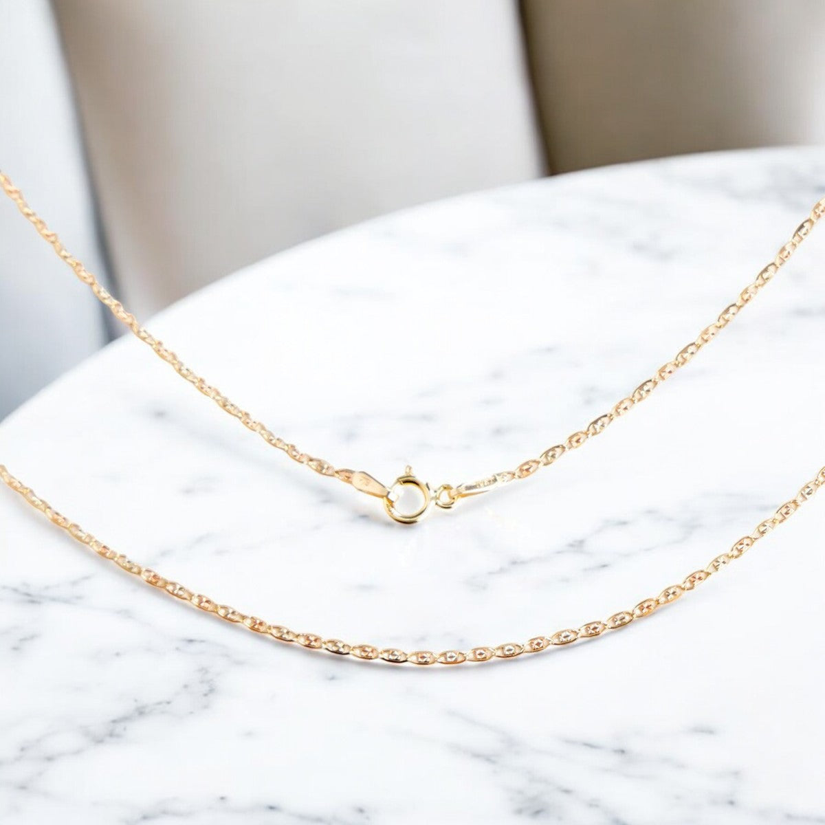 Cadena Valentino De Oro Italiano 14k, Calibre 1.5 Mm, 45cm