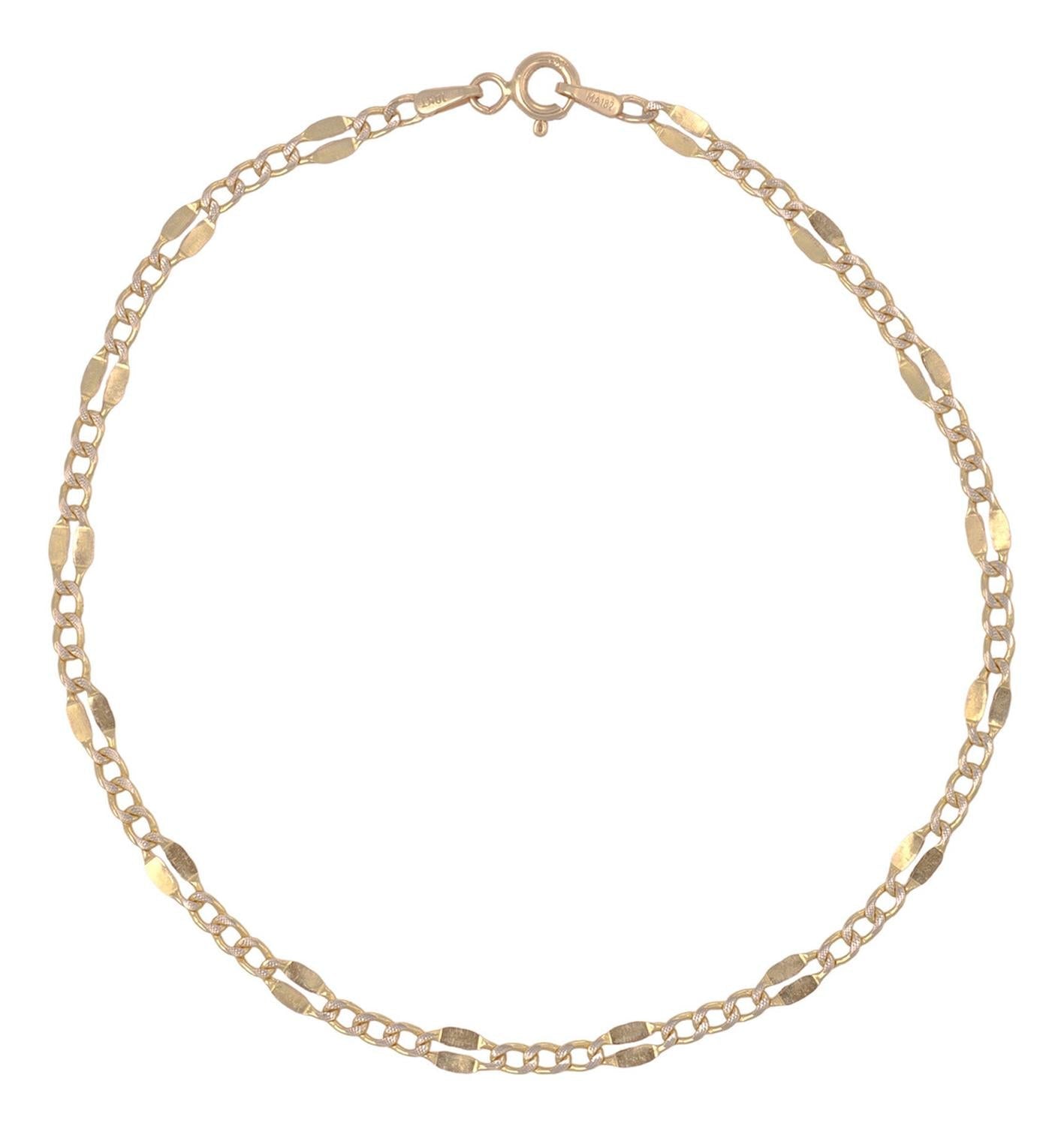 Pulsera Italiana 3x1 Serpentina De 10 Quilates 2mm, 21.5cm