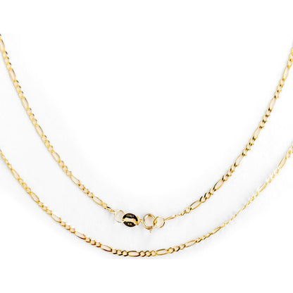 Cadena Italiana Figaro Solida De 10 Quilates 2mm, 45 Cm