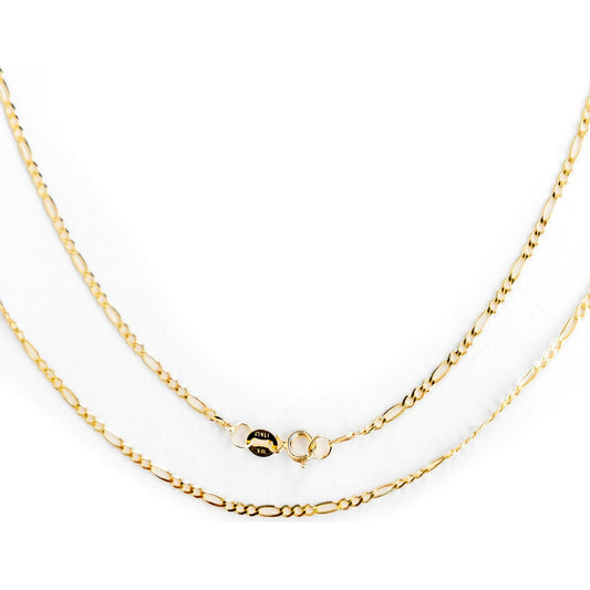 Cadena Italiana Figaro Solida De 10 Quilates 2mm, 45 Cm