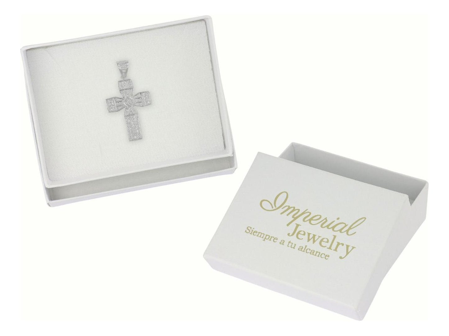 Dije Turco De Plata 925 De Cruz Cuadrada Con Zirconia