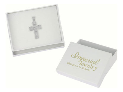 Dije Turco De Plata 925 De Cruz Cuadrada Con Zirconia