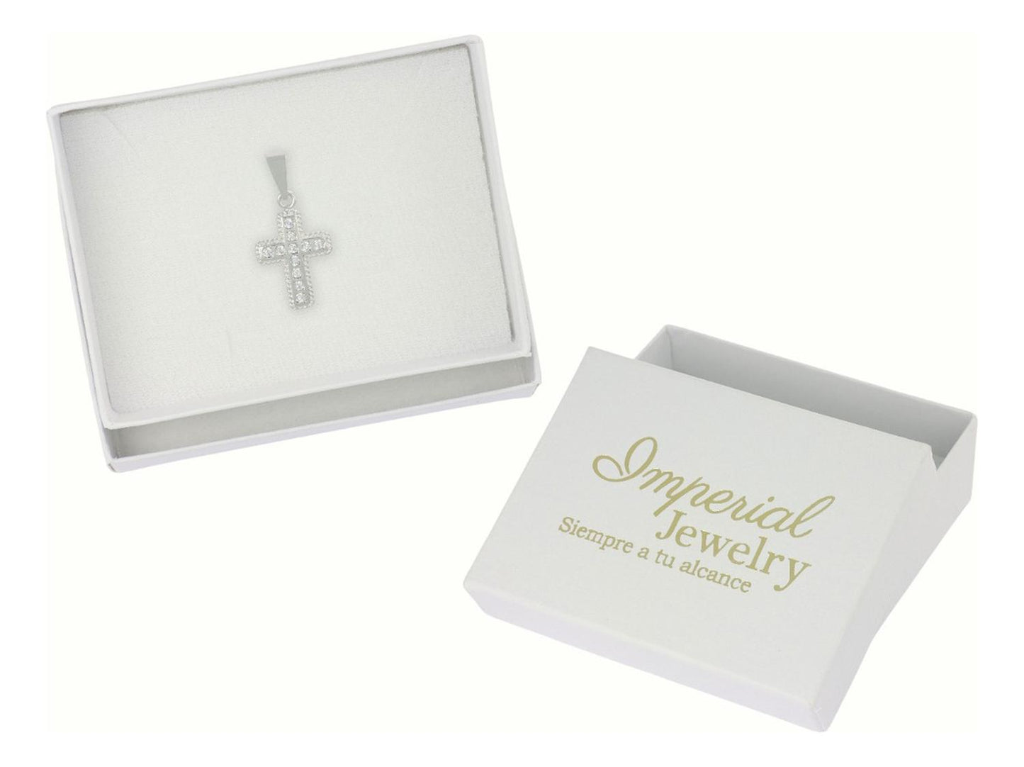 Dije De Plata Ley 925 De Cruz Con Zirconia