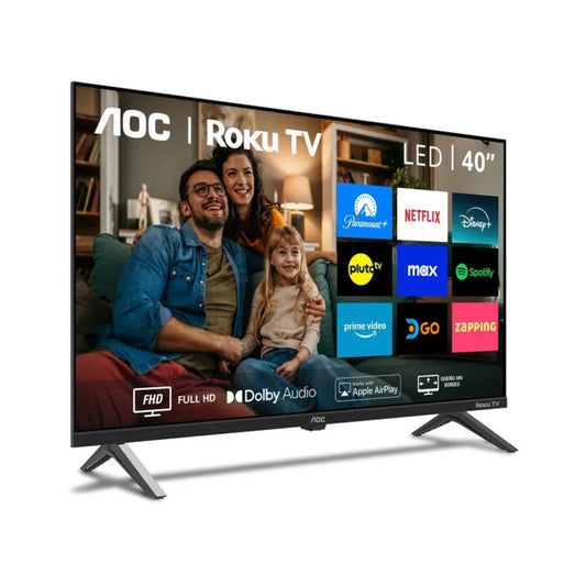 Smart TV AOC 40 Pulgadas LED FHD Roku TV 40S5045 - Compatible con Alexa, Google Home, Airplay