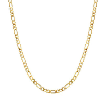 Cadena Italiana Figaro Solida De 10 Quilates 2.6mm, 50 Cm