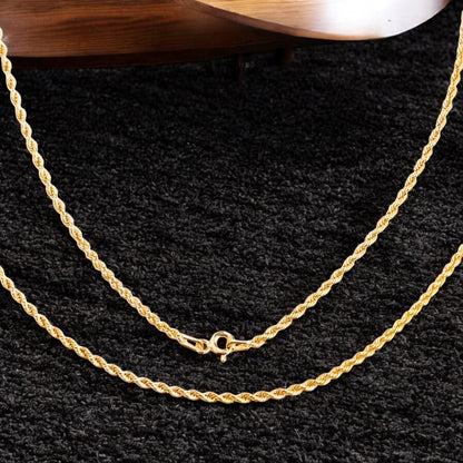 Cadena Italiana Torsal De 14k, 60cm De Largo, Calibre 2.1 Mm