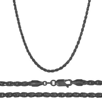 Cadena De Plata 925 Italiana Torsal Calibre 1.9mm en 4 colores