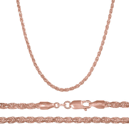 Cadena De Plata 925 Italiana Torsal Calibre 1.9mm en 4 colores