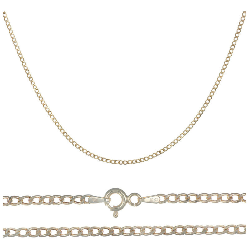 Cadena Italiana De 10k, Estilo Cubana, Calibre 2mm, De 45cm