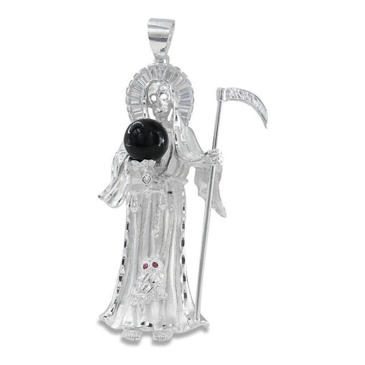 Dije De Santa Muerte De Plata 925 6.2cm