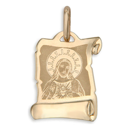 Medalla Laser De Oro De 10k Con Sagrado Corazón De Jesús