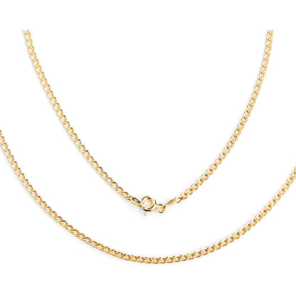 Cadena Italiana De 10k, Estilo Cubana, Calibre 2mm