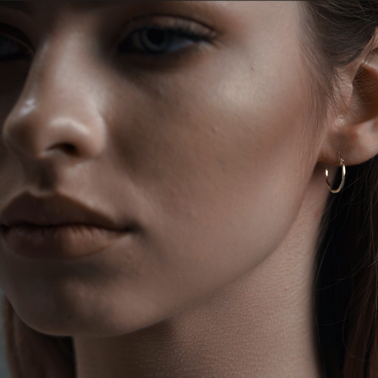 Arete Arracada De Oro De 10k Diamantada Estilo Torsal